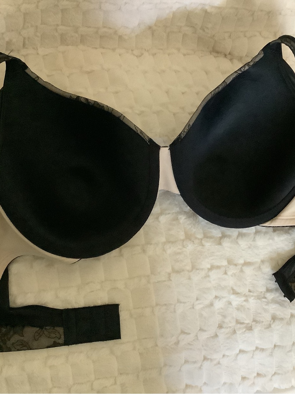 Bali Bra 42B Black & Nude Floral Lace Underwire - Picture 5 of 11